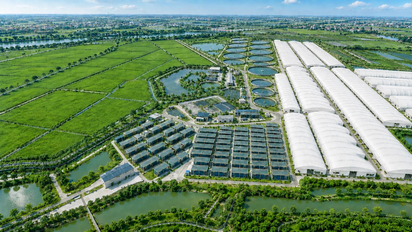Illustrated layout of Tianmei Agriculture's 51-acre circular agriculture base in Nansha, Guangzhou