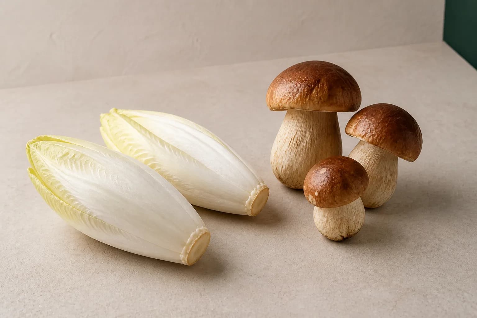 玉兰菜和牛肝菌两类产品形态编辑示意