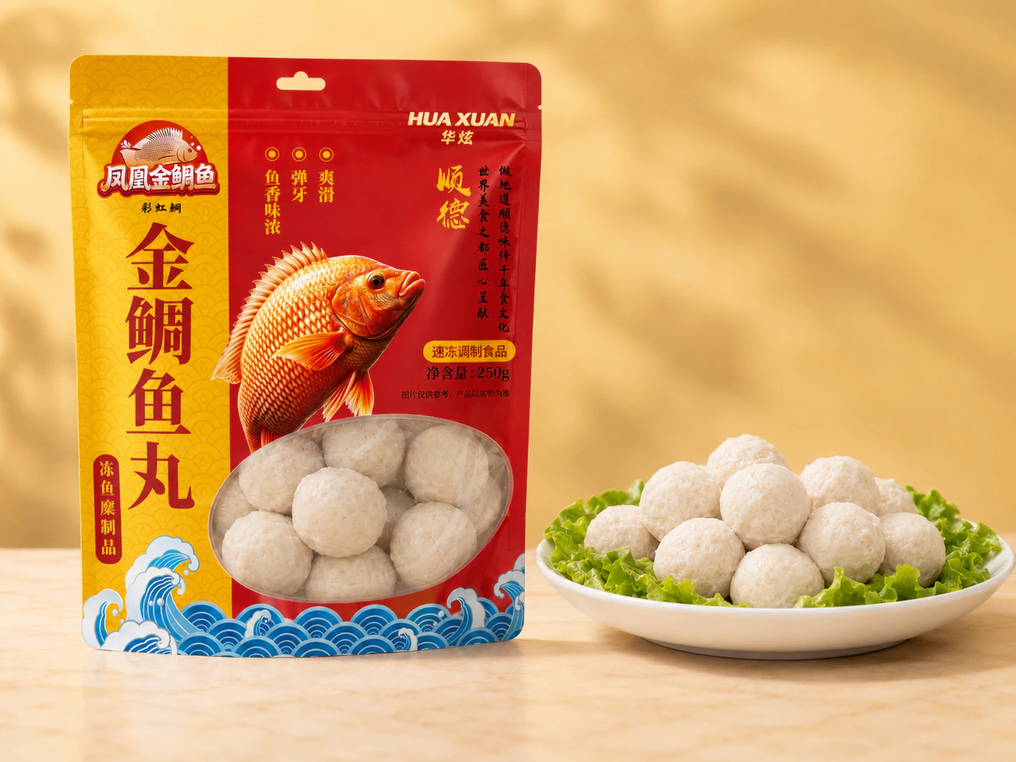 凤凰金鲷鱼丸包装与产品形态